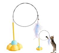 Cat Feather Wand Toys,Springy Cat Wand With Super Suction Cup | Flexible Steel Wire Cat Springy Wand Toy For Play, Exercise, Chew, Indoor Cats