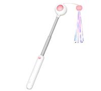 Cat Feathers Teaser Toys, 1.97x1.57x8.43 Inches Size, Kitten Feathers Wand, Telescopic Stick Pet Interactive Toy, Sturdy Play Accessories