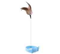 Cat Feathers Toy With Collar Interactive Teasing Wand Relieve Boredom