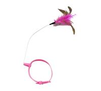 Cat Feathers Toy With Collar Interactive Teasing Wand Relieve Boredom