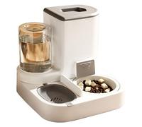 cat Feeder 2-in-1 Automatic Pet Feeder Feeder and Waterer Pet Food Storage Removable and Easy to Clean Suitable Compatible with Small Dogs Cats pet Supplies(Grey)