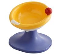 Cat Feeder - 60 Degree Ergonomic, Raised Ceramic Dish | Small Breed Kitten Food Bowls For Treats Indoor Home Pet Supplies Health Neck Protection Shallow Water Plate Modern Kitten Feeding Statio