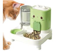 Cat Feeder and Water Dispenser, 2-in-1 Automatic Pet Feeder | Removable Drinking Bowl for Dogs Cats On the Go at Home