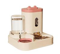 Cat Feeder and Water Dispenser,2 in 1 Gravity Pet Food Feeder and Water Set,Large Capacity Self Feeding for Small Medium Dog Puppy Kitten(Pink)