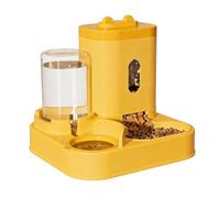 Cat Feeder and Water Dispenser,2 in 1 Gravity Pet Food Feeder and Water Set,Large Capacity Self Feeding for Small Medium Dog Puppy Kitten(Yellow)