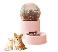 Cat Feeder and Water Dispenser Gravity, Cat Gravity Feeder, Pet Water Dispenser And Food Feeder, Cat Food Dispenser and Gravity Water Fountain for Cats Small Dogs Puppies Pets (Pink-Food Feeder)