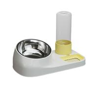 Cat Feeder and Water Dispenser, Stainless Steel Snack Bowl, Non-Slip Pet Feeding Station, Easy to Clean, Duals Compartment Design, Ideal for Dogs and Cats