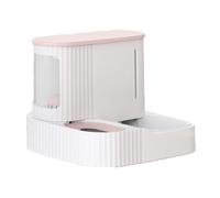 cat Feeder Automatic 2-in-1 Pet Feeder Fully Enclosed Drinking and Feeding Machine Three Colors Optional for Cats and Dogs pet Supplies(Pink)