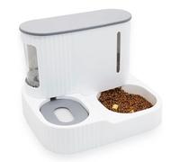 cat Feeder Automatic 2-in-1 Pet Feeder Fully Enclosed Drinking and Feeding Machine Three Colors Optional for Cats and Dogs pet Supplies(Grey)