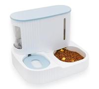 cat Feeder Automatic 2-in-1 Pet Feeder Fully Enclosed Drinking and Feeding Machine Three Colors Optional for Cats and Dogs pet Supplies(Blue)