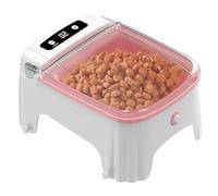 Cat Feeder Automatic - Auto Pet Food Feeder, Indoor Cat Dispenser | Programmable Electric Timer Bowl, Dry Voice Message Food Tray, Rangeme Bypass System
