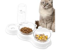 Cat Feeder - Automatic Feeder Dispenser With 15 Degree Tilt | Raised Double Trays For Indoor Cats,For Kittens Rabbits All Breeds Small Middle House Balcony Holiday Long Travel Bin