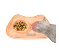Cat Feeder Bowl - Slow Eat Suction Cup Mat, Interactive Cat Bowl with Anti Boil Bowls with Slow Feeding Bowl Suction Cup Interactive Puzzle Lick Pad Spen