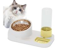 Cat Feeder, Dog Water Dispenser Functionality Stainless Steel Compact Pets Food Feeder for Apartments, Small Homes, or Places 6.69x8.27 Inches, 395g, 500ml
