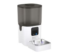 cat Feeder White Pet Automatic Feeder Smart Cat and Dog Feeder 6l Food Storage Bucket Square Pets Supplies Compatible with Cats and Small Dogs pet Supplies(WiFi Type)