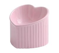 Cat Feeding Bowls, Slanted Pet Water Dish, Heart-Shaped Angled Bowl, Shallow Porcelain Feeder, Ideal for Small to Medium Cats, Food