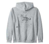 Cat Felis Catus Scientific Illustration Funny Cat Owner Zip Hoodie