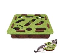 Cat Felt Maze Box Cat Toys, Purrmaze Interactive Cats Box, Interactive Nail File Scratch Maze Toy with Bell, Cats Entertainment Boxs (Green-A)