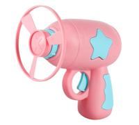 Cat Fetch Toy, Flying Disc Launcher with LED Light Up Spinner and One Click Launch, Interactive Cat Toy for Indoor Play, Plastic Toys for Cats and Kittens (Pink)