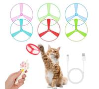 Cat Fetch Toy Launcher Rechargeable Flying Enrichment Launcher with 6 Discs