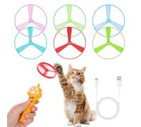 Cat Fetch Toy Rechargeable Saucer Launcher with 6 Discs