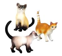 Cat Figurine,3 Pieces Educational Animal Model,Kitten Table Decoration - For Kids Halloween Christmas Birthday Living Room Bedroom Work Room Bookshelf Instrument Panel