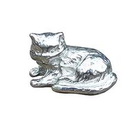 Cat Figurine, Cat Lovers Gift, Tiny Cat Ornament, Handcast In Fine Pewter, By William Sturt