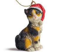 Cat Figurine Christmas Ornaments (Calico)
