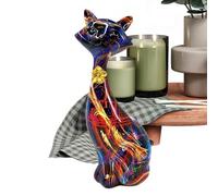 Cat Figurine Statue - Resin Cat Statue for Home Decoration - Modern Colorful Ornaments Keepsake for Teens Adults Collectors Pet Lovers Bedside Mantel Bookshelf