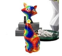 Cat Figurine Statue, Resin Figurine Home Cat-Shaped Statue, Modern Colorful Ornaments Keepsake for Teens Adults Collectors Pet Lovers Bedside Mantel Bookshelf