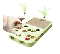 Cat File Scratcher with Teaser Wand Scratching Enrichment Toys | Claw Craft Cat Nail Trimmer Box for Indoor Outdoor Travel Bedroom Balcony Furniture Floor Couch Protection