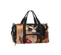 Cat Fish Tank Duffel Bag with Shoe Compartment-Sports Gym Weekender for Men Women, Waterproof Travel Tote with Wet Pocket for Dirty Shoes