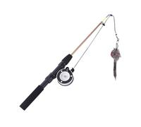 Cat Fishing Pole - Retractable 2-Section Teaser Wand, Interactive Exercise | Adjustable EVA Cat Play Stick Handmade Replacement Head Indoor Outdoor Fun Engagement 40-72cm 15.75-28.35 Inches Lightw