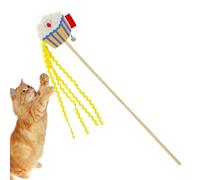 Cat Fishing Pole Toy Cheese Puffed Rice Kitten Game with Bell