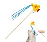 Cat Fishing Pole Toy - Funny Colorful Stick Kitten Game with Bell - Cat Stick Toy,for Small Medium Large Breed Home Accessories Pet Indoor Outdoor