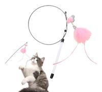 Cat Fishing Rod - 80 cm Interactive Cat Toy for Activity | Cat Stick Toy | for Mental Stimulation and Prevention of Boredom Activity After Eating Training for Home, W