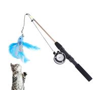 Cat Fishing Rod Toy - 40-72cm Retractable Cat Stick, 2 Piece Interactive Toy, Indoor Cat Enrichment, Home Decoration for Cat Play Exercises | Furry Friend Entertainment-E