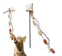 Cat Fishing Toy - Food Motif Fishing Rod with Bell, Interactive Catcher & Training Aid for Reaction, Fun and Movement for All Breeds in the House