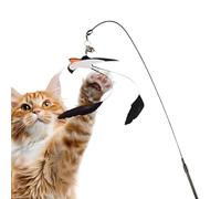 Cat fishing toy, swallows design activity game, fishing rod with bell for cats, for training after eating against boredom for mental stimulation in the home, living room, bedroom