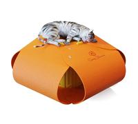 Cat Five Petal Cat Tunnel, Cat Cave for Indoor Cats Bed,Scratch Resistant Cat Toys for Medium Large Cats up to 30 lbs (Amber Orange)