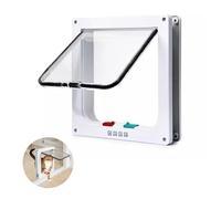 Cat Flap Door,4 Way Locking Safety Weatherproof Pet Door Entry and Exit Opening Glass Acrylic Sheet Easy Install for Interior Exterior Doors,Walls and Wooden Doors(Size,28.5cmx24.5cm Flap)