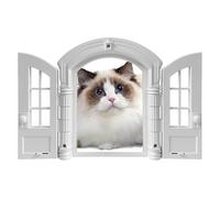 Cat Flap for Apartment Doors - Escape Proof for Small Medium Breeds - French Style Cat Door 24 x 27.5 x 7.2 cm - Bedroom, Garage, Outdoor, Wall, Patio, Hallway