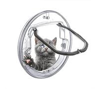 Cat Flap PC Transparent Pet Cat Door For Glass Door Window, 4-way Locking Cat And Dog Door-with Silent Brush, Easy To Install (Size : 30x30x4cm)
