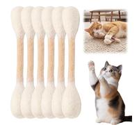 Cat-flavoured cotton buds with catnip - pack of 6 giant kitten chew sticks, interactive felt cat toys, durable indoor cat chew toys