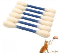 Cat-flavoured cotton buds with catnip - pack of 6 giant kitten chew sticks, interactive felt cat toys, durable indoor cat chew toys