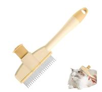 Cat Flea Comb - 20 x 10 cm Cleaning Brush, Long Dog Comb, Release Button | Ergonomic Care Tool for Kitten Puppy Lice Remover Stainless Steel Professional Items