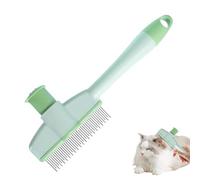 Cat Flea Removal Comb, Tick Care Brush, Gentle Hair Removal Comb with One-Top Release Button for Cats, Self-Disguised Pet Groomer for Long, Short, Thick Hair, Pet Care A