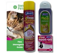 Cat Flea Treatment Bundle: Johnsons Cat Spot On, Flea Shampoo & Flea Spray