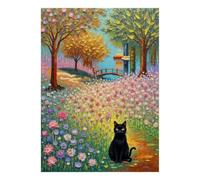 Cat Flower Bridge 1000pcs Mini Puzzle For Adults Challenging