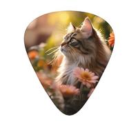 Cat Flower Embellishment Print Guitar Pick,12 Pack,Includes Thin,Medium,Heavy Gauges,Suitable for guitar,ukulele